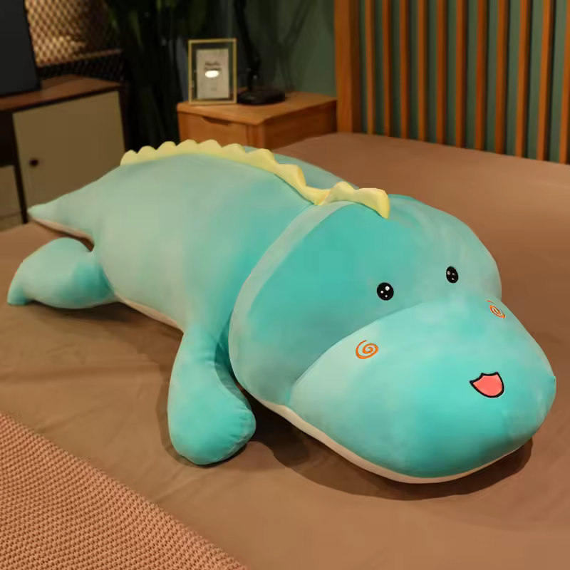 Moorv New 80CM Big Long Cute Dinosaur Plush Toy Soft Cartoon Animal Crocodile Plush Doll Boyfriend Pillow Child Girl Birthday Gift