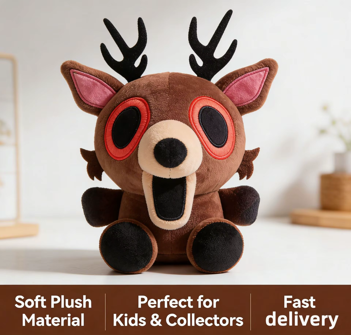 Moorv 2026 New 99 Nights In The Forest Black Cat Deer Bat Owl 99nights Plush Doll Cute Anime Peripherals Toy Birthday Gift 25cm