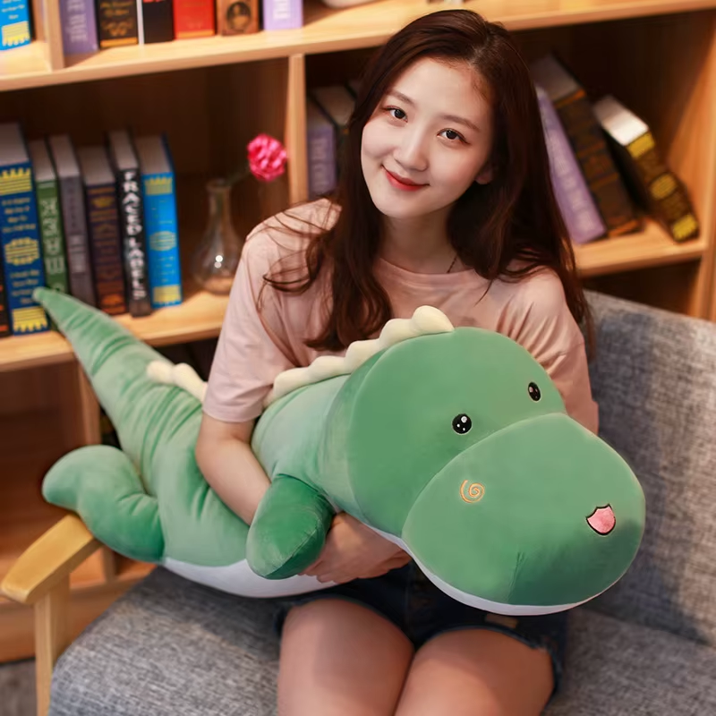 Moorv New 80CM Big Long Cute Dinosaur Plush Toy Soft Cartoon Animal Crocodile Plush Doll Boyfriend Pillow Child Girl Birthday Gift