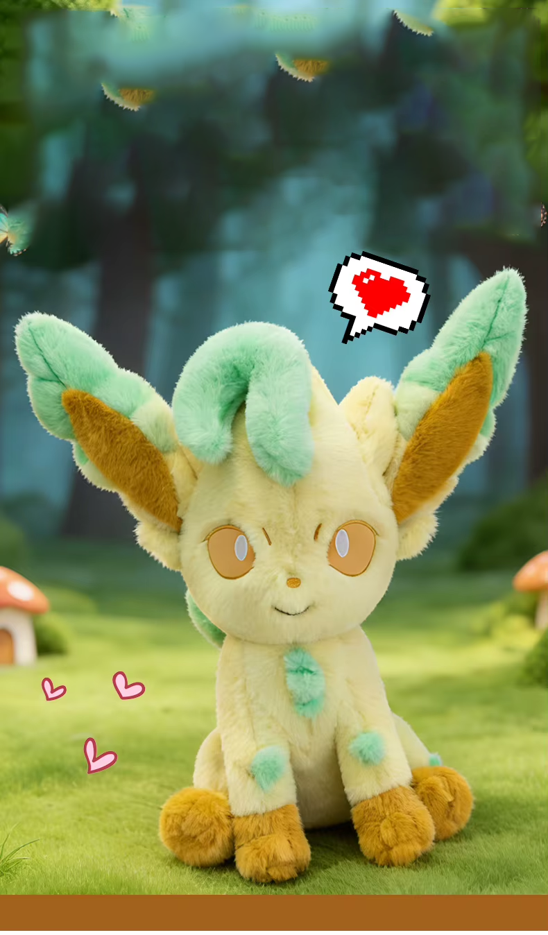 Moorv 45/65cm Large Leafeon Pokemon Plush Toys Doll Cartoon Ornament Stuffed Plushie Kawaii Eevee Pillow Pokémon Gift for Children