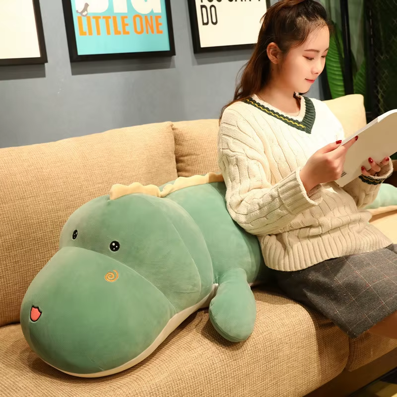 Moorv New 80CM Big Long Cute Dinosaur Plush Toy Soft Cartoon Animal Crocodile Plush Doll Boyfriend Pillow Child Girl Birthday Gift