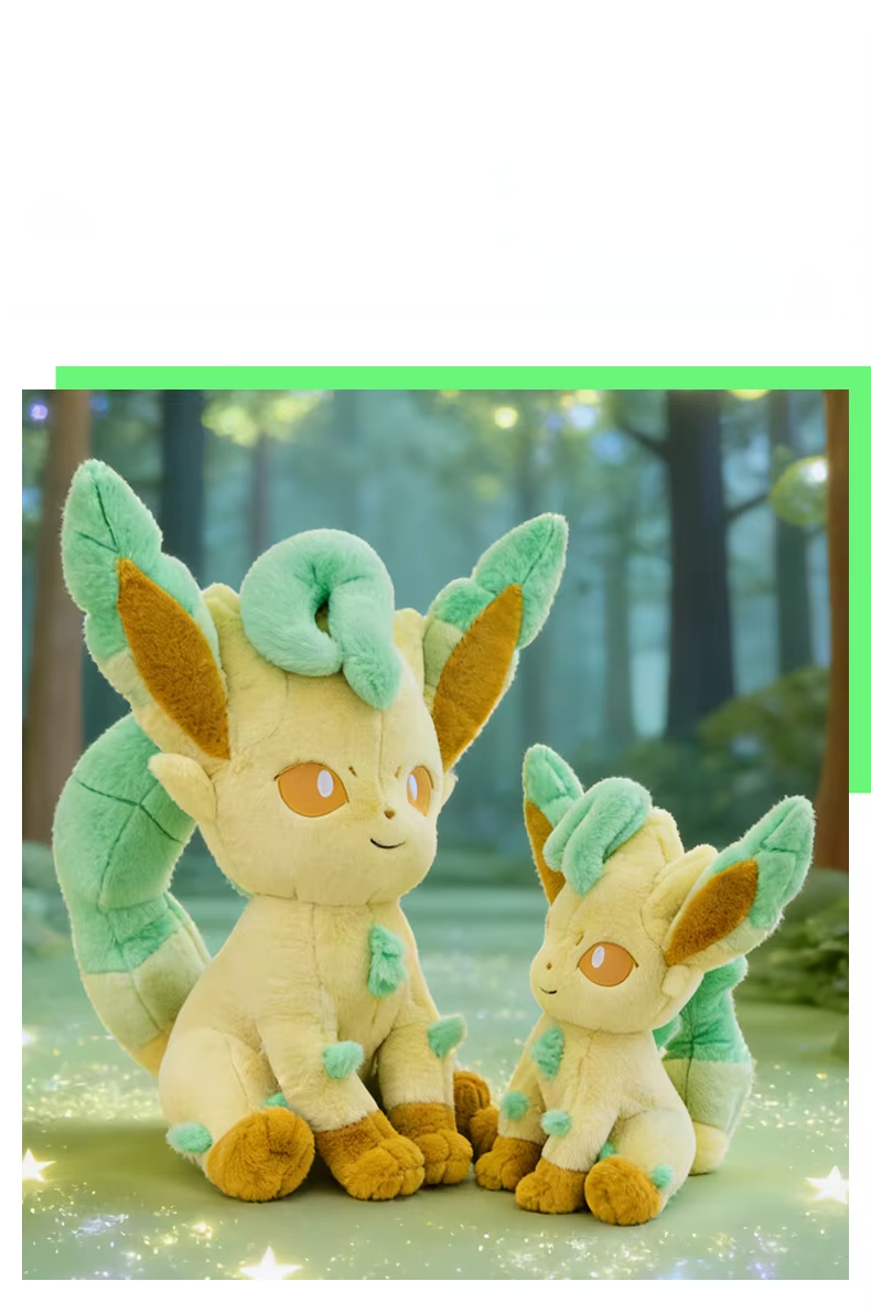 Moorv 45/65cm Large Leafeon Pokemon Plush Toys Doll Cartoon Ornament Stuffed Plushie Kawaii Eevee Pillow Pokémon Gift for Children