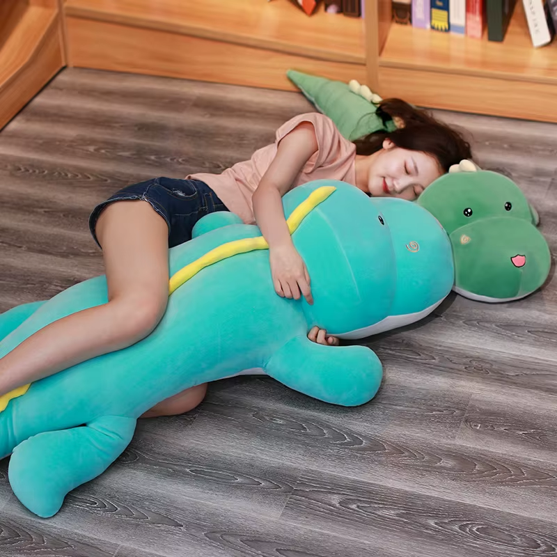 Moorv New 80CM Big Long Cute Dinosaur Plush Toy Soft Cartoon Animal Crocodile Plush Doll Boyfriend Pillow Child Girl Birthday Gift