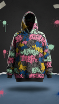 Oversized Graffiti-Print Hoodie