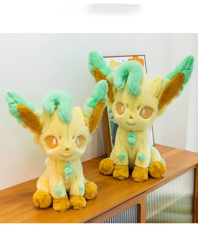 Moorv 45/65cm Large Leafeon Pokemon Plush Toys Doll Cartoon Ornament Stuffed Plushie Kawaii Eevee Pillow Pokémon Gift for Children