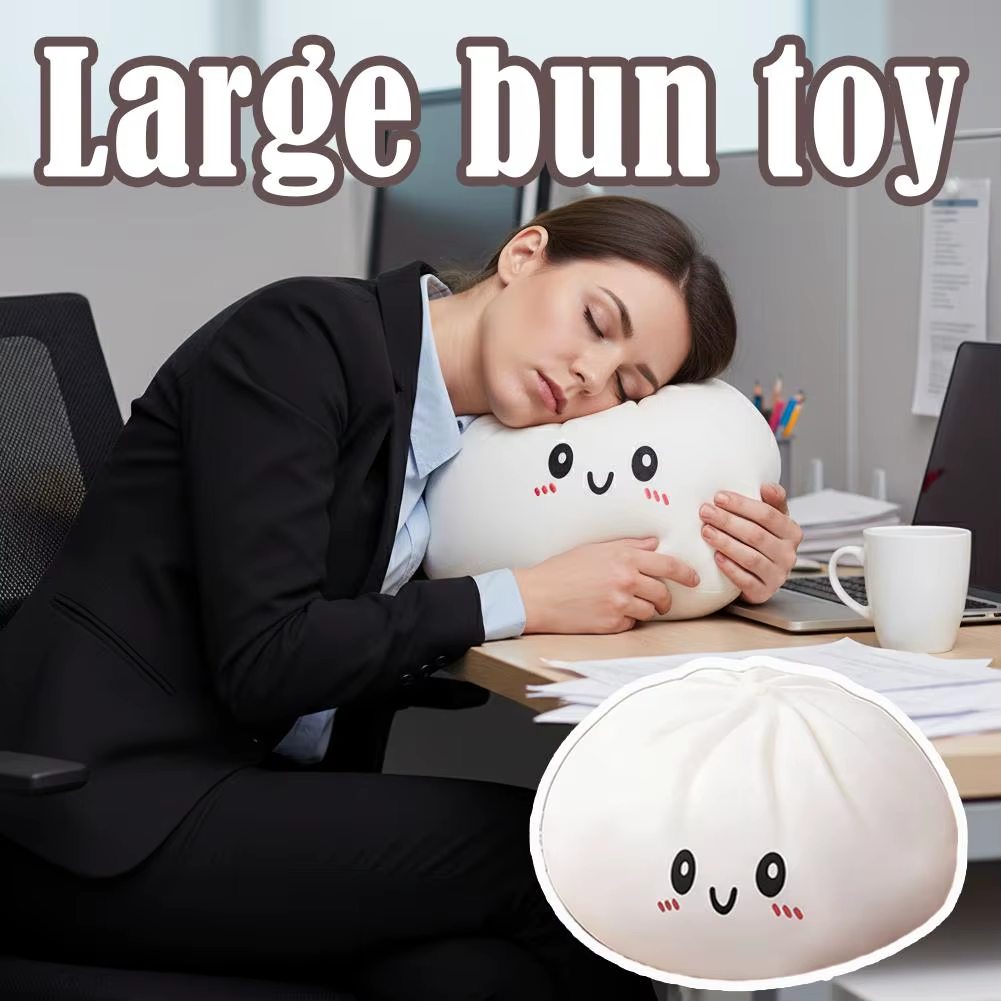 Moorv Cute Giant Dumpling Plush Pillow Soft PET Stuffed Squishy Toy Hug Companion Home Sofa Bed Decor Stress Relief Toy for Kids Adult
