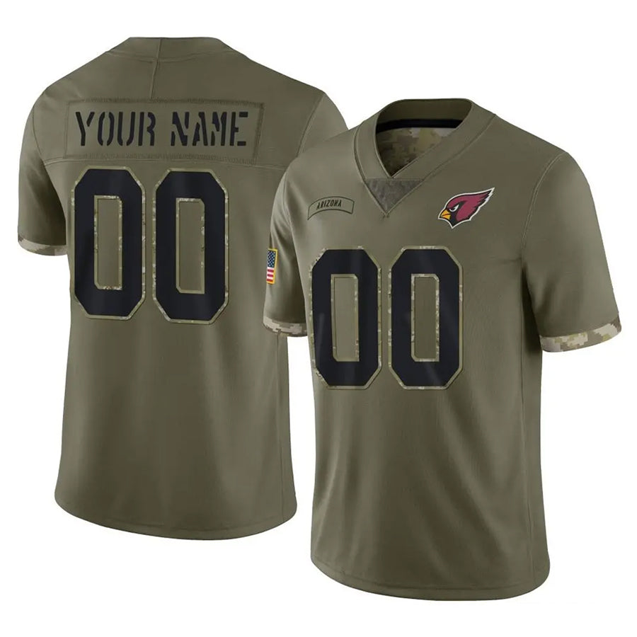 Pkot Custom A.Cardinals Olive Salute To Service Limited Game Stitched Jerseys