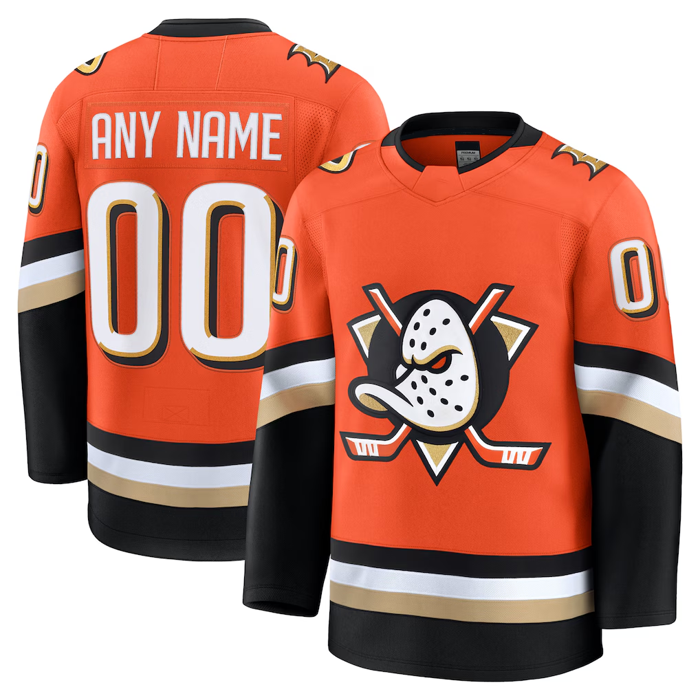 Moorv Custom A.Ducks Orange Home Authentic Pro Jerseys