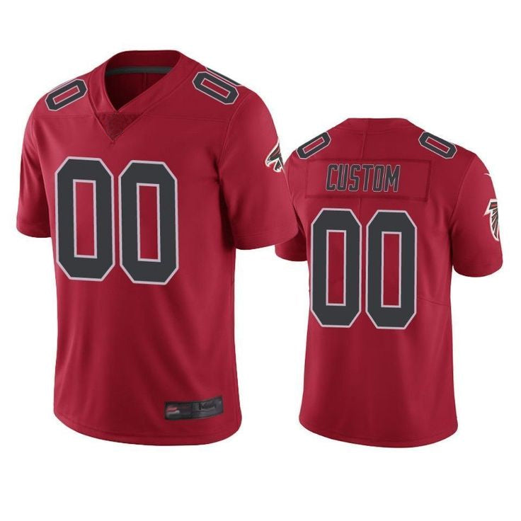 Pkot Custom A.Falcons Red Color Rush Limited Stitched Jerseys