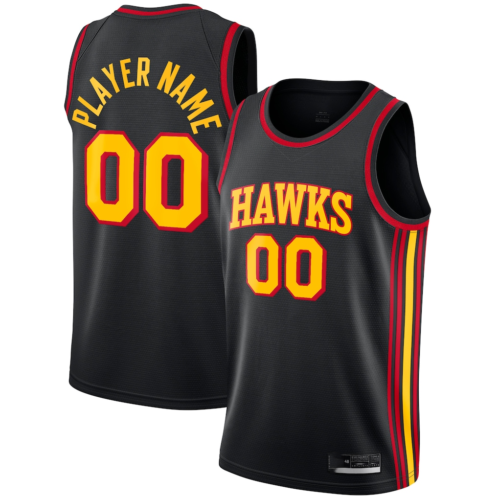 Moorv Custom A.Hawks  Black Swingman Jerseys - Statement Edition