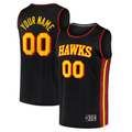 Moorv Custom A.Hawks Black Fast Break Replica Jerseys - Statement Edition