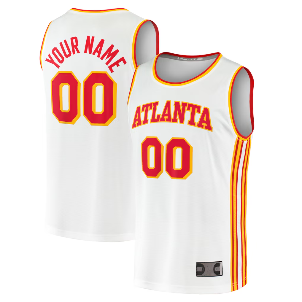 Moorv Custom A.Hawks White Fast Break Replica Jerseys - Association Edition