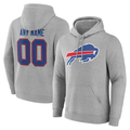 Moorv Custom B.Bills Gray Team Authentic Personalized Name & Number Hoodie Stitched Jerseys