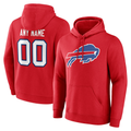 Moorv Custom B.Bills Red Team Authentic Personalized Name & Number Hoodie Stitched Jerseys