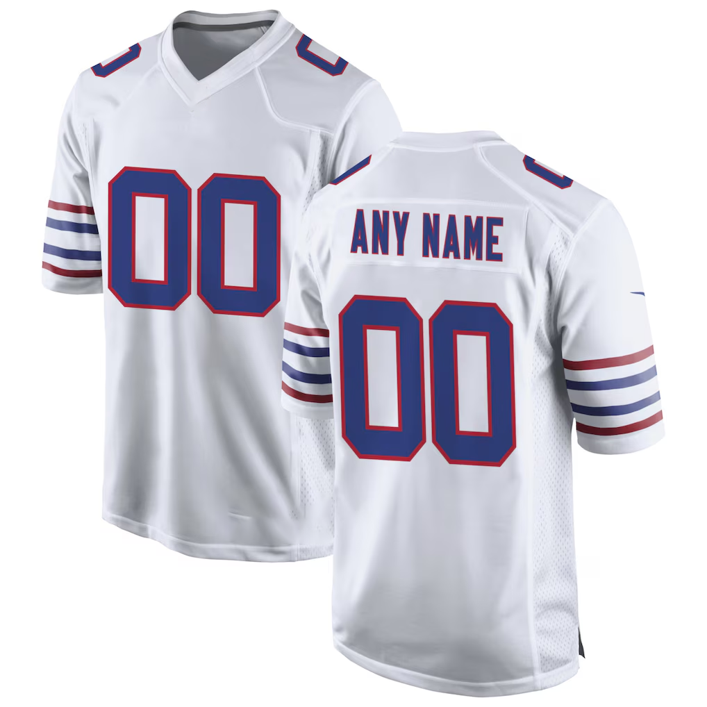 Moorv Custom B.Bills White Alternate Game Stitched Jerseys