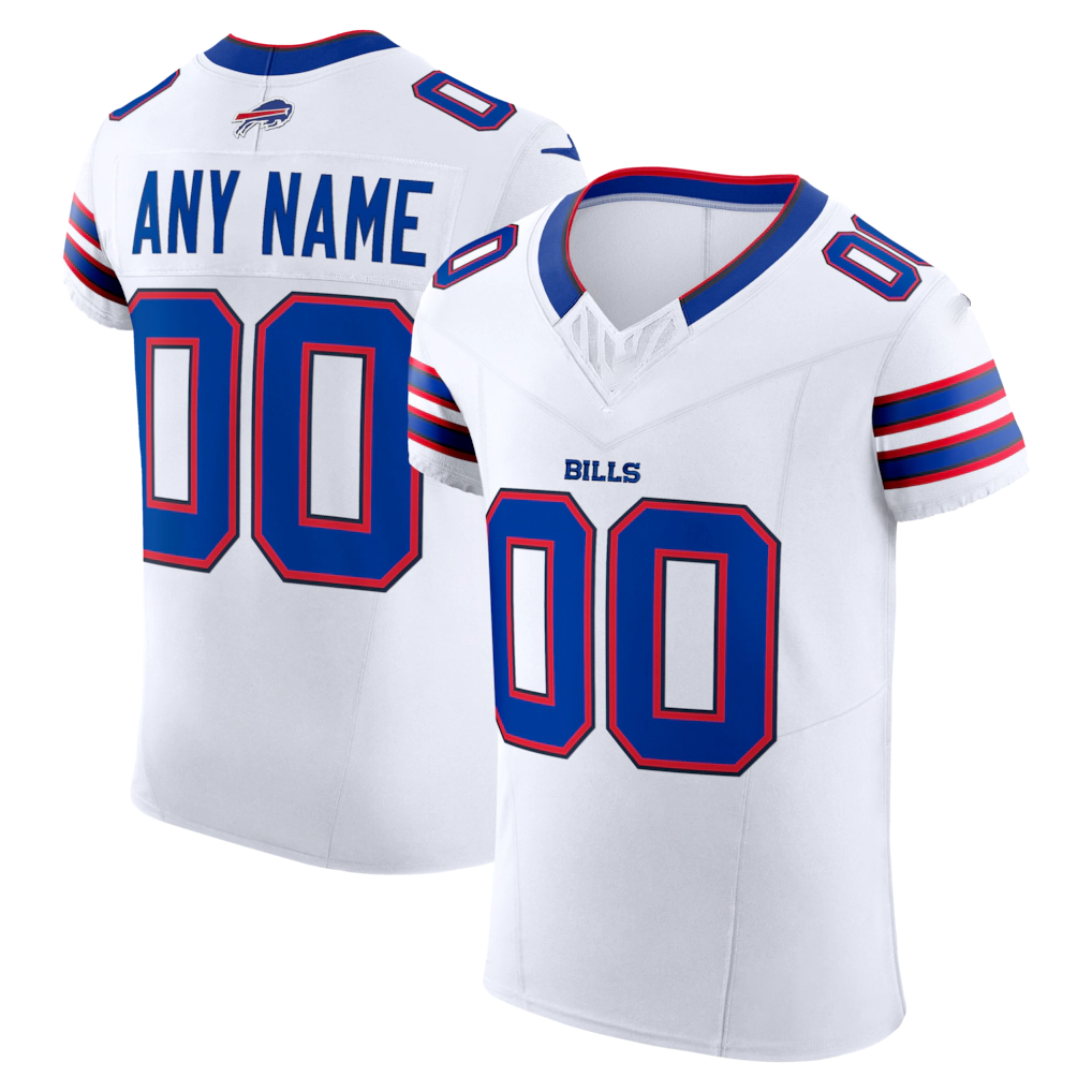 Moorv Custom B.Bills White Vapor F.U.S.E. Elite Stitched Jerseys