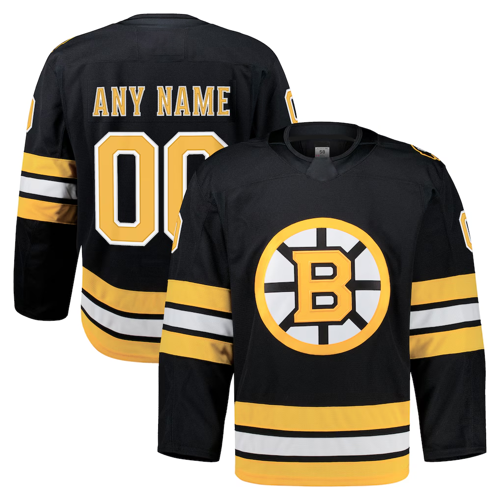 Moorv Custom B.Bruins Black Home Authentic Pro Stitched Jerseys