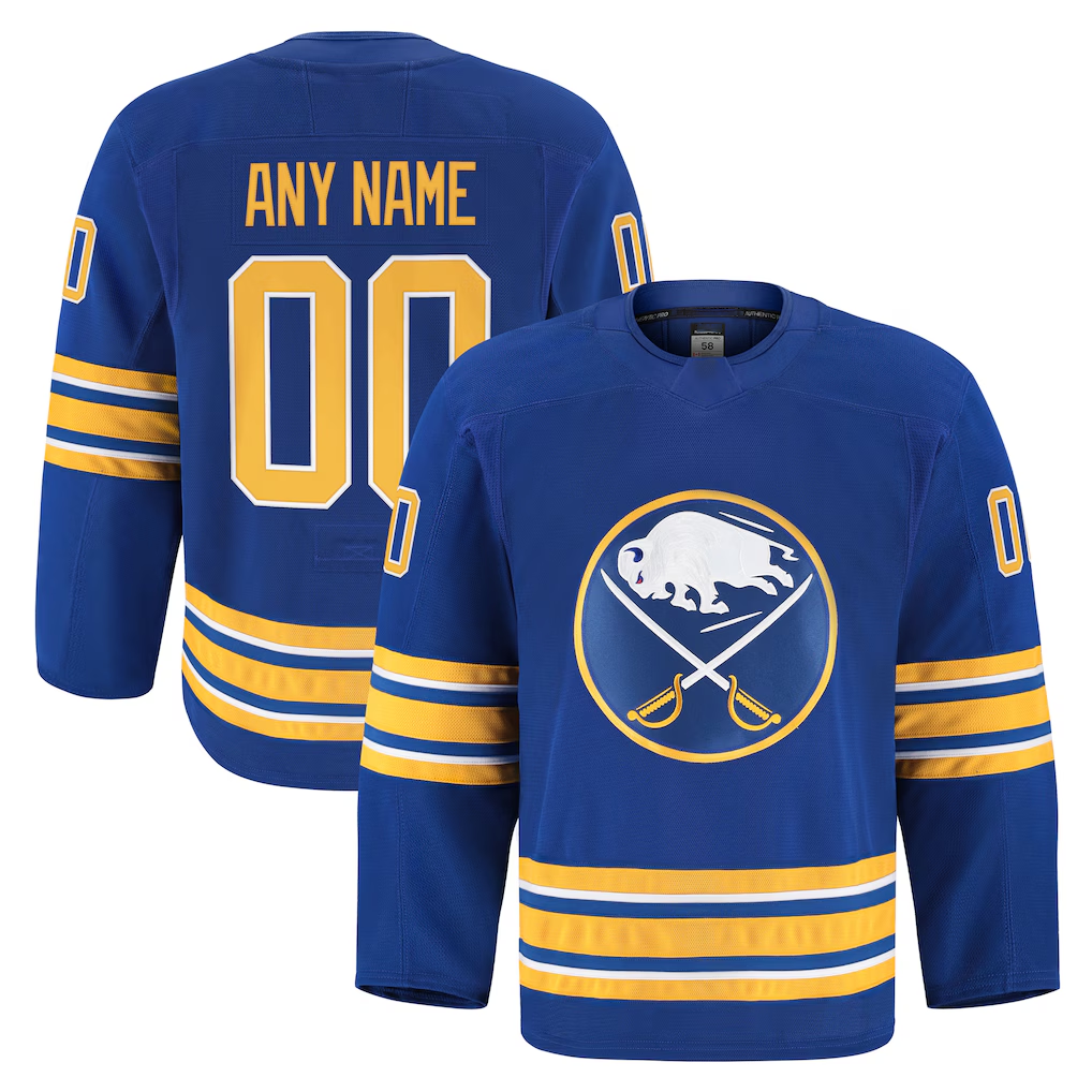 Moorv Custom B.Sabres Royal Home Authentic Pro Stitched Jerseys