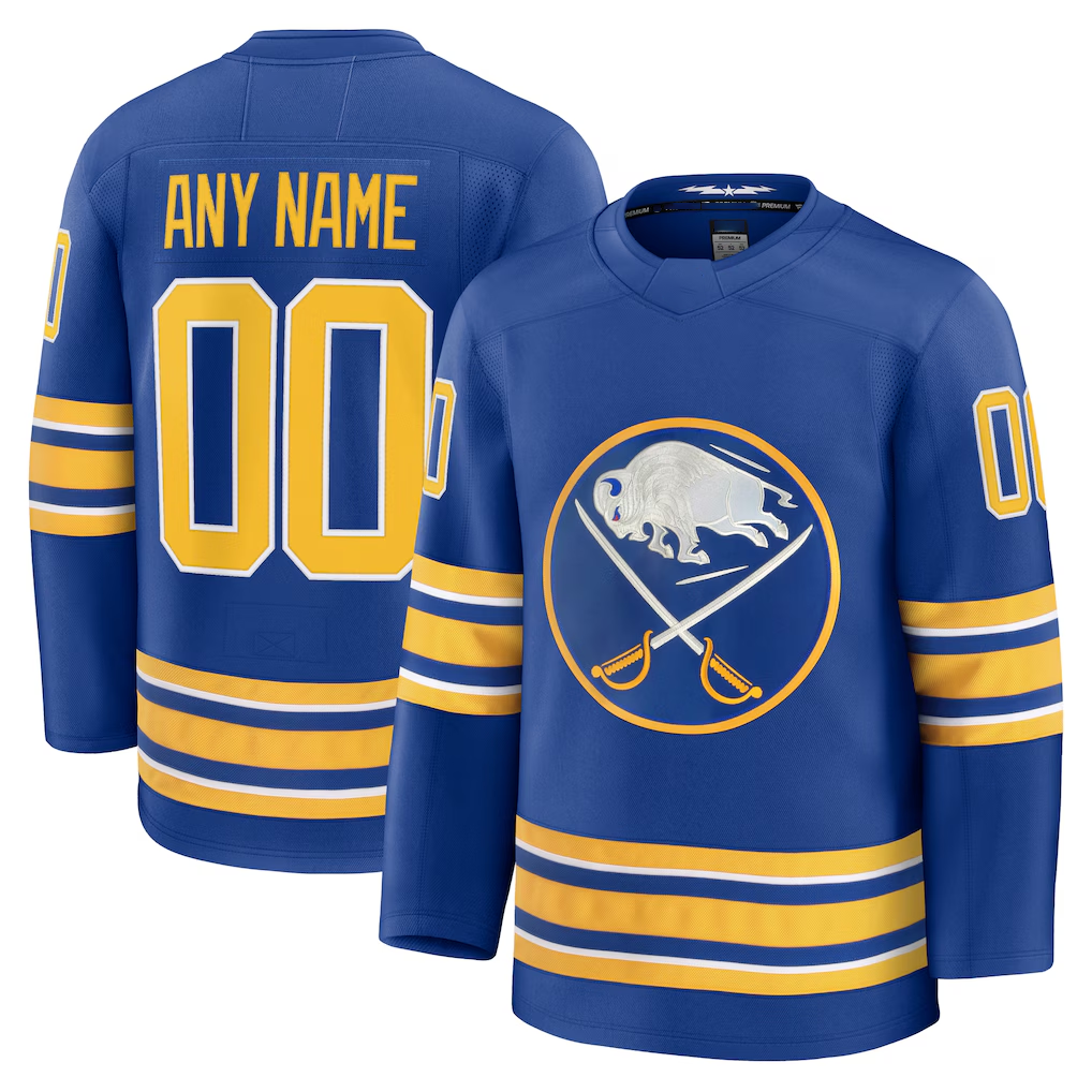 Moorv Custom B.Sabres Royal Home Premium Stitched Jerseys