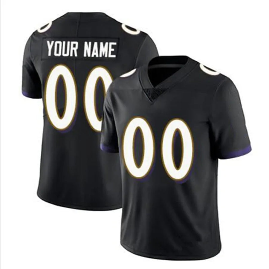 Pkot Custom B.Ravens Black Replica Limited Game Stitched Jerseys