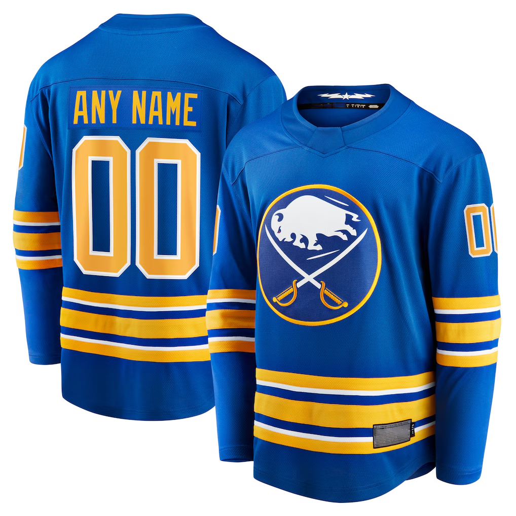 Moorv Custom B.Sabres Royal Home Breakaway Stitched Jerseys