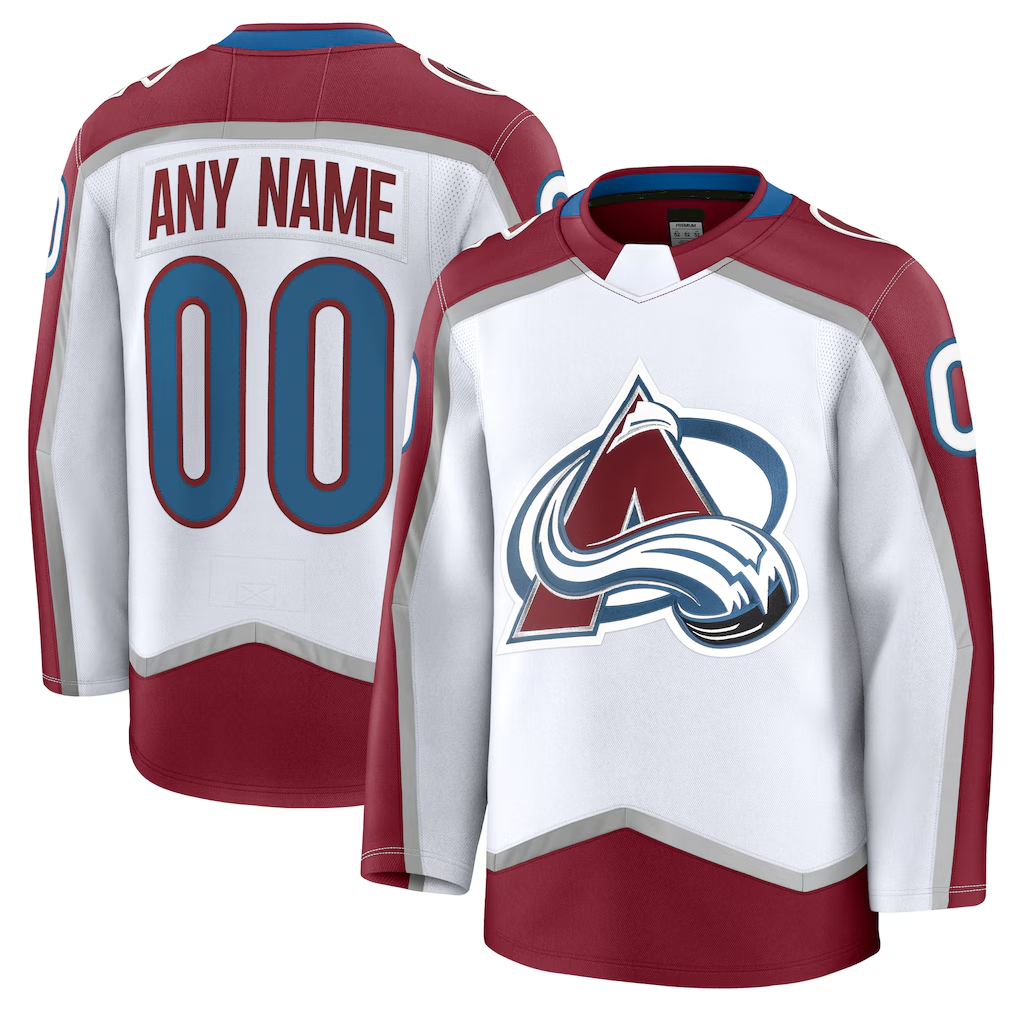 Moorv Custom C.Avalanche White Away Premium Jerseys