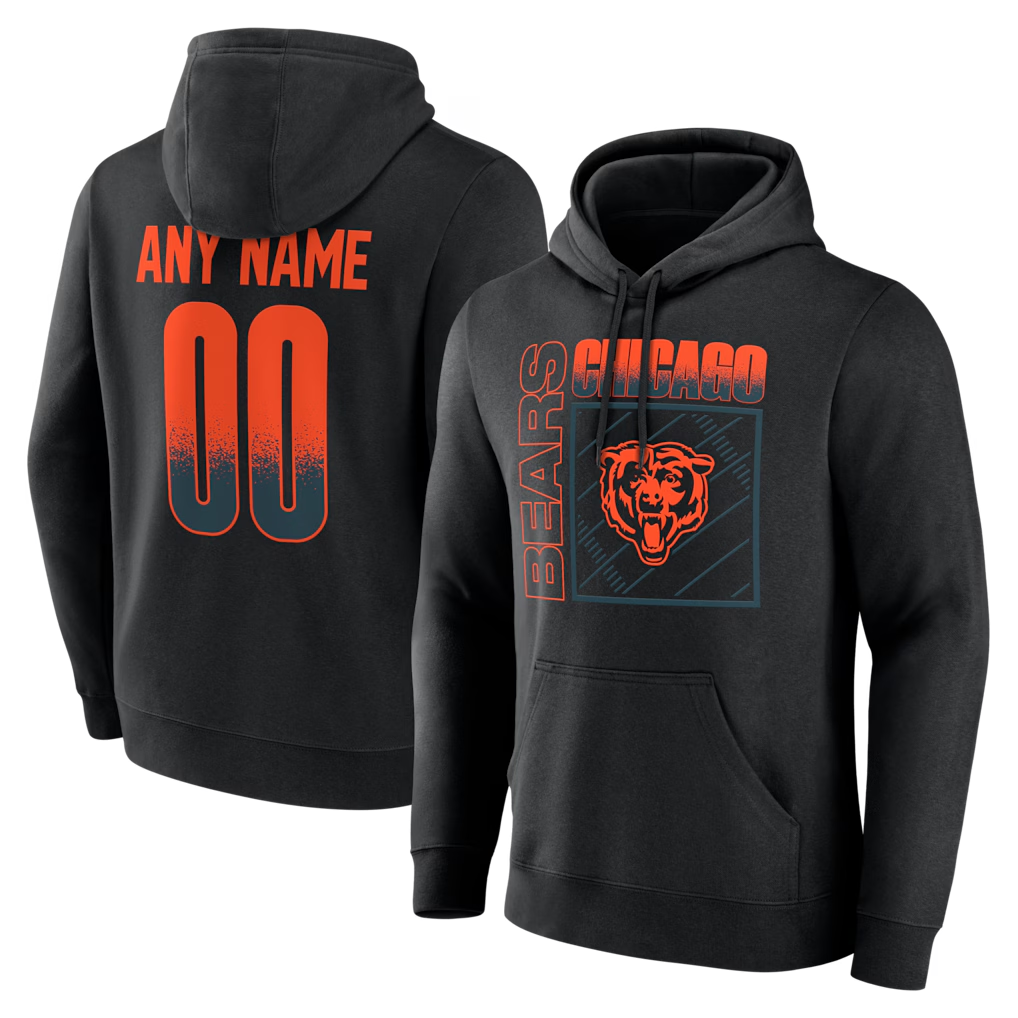 Pkot Custom C.Bears Black Home Field Pop Personalized Name Number Hoodie Stitched Jerseys