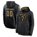 Moorv Custom C.Bears Black Salute to Service Pullover Hoodies Limited Any Name & Numbers Stitched Jerseys