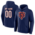 Pkot Custom C.Bears Navy Big & Tall Team Authentic Hoodie Stitched Jerseys