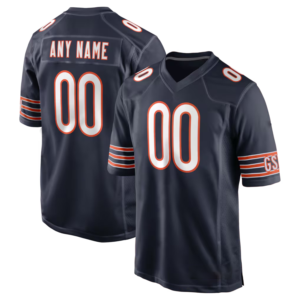 Pkot Custom C.Bears Navy Custom Game Stitched Jerseys