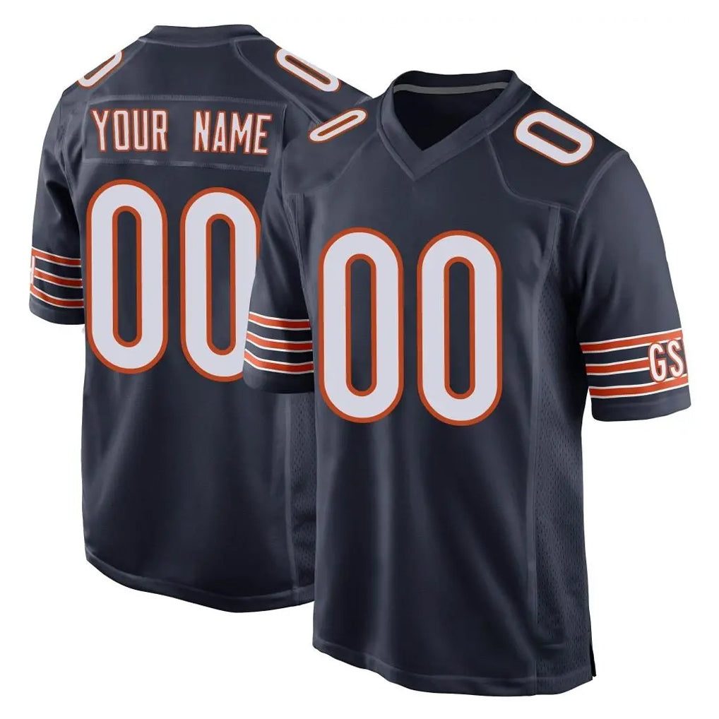 Moorv Custom C.Bears Navy Home Game Any Name & Numbers Stitched Jerseys