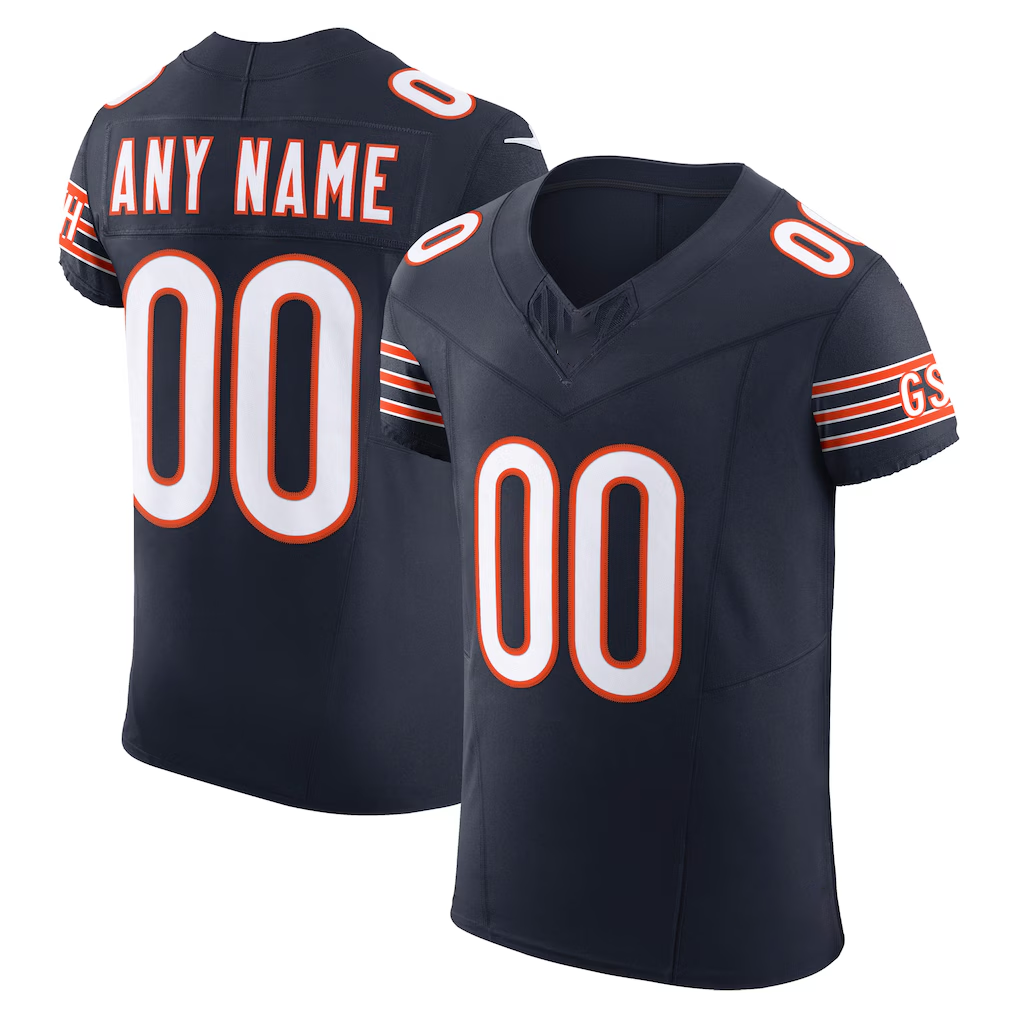 Moorv Custom C.Bears Navy Vapor F.U.S.E. Elite  Stitched Jerseys