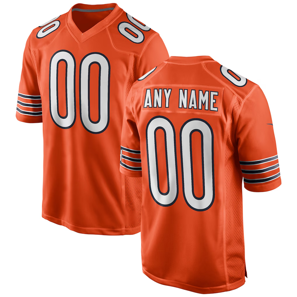 Pkot Custom C.Bears Orange Alternate Custom Game Stitched Jerseys