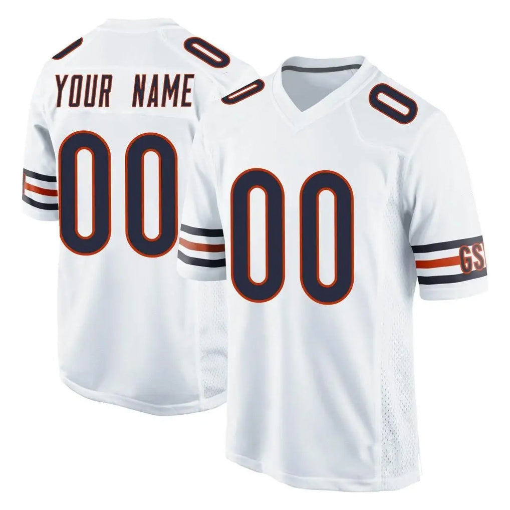 Moorv Custom C.Bears White Home Game Any Name & Numbers Stitched Jerseys