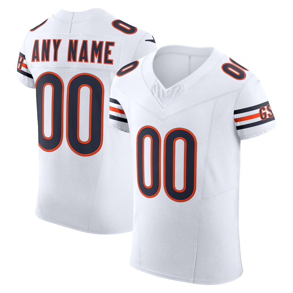 Moorv Custom C.Bears White Vapor F.U.S.E. Elite Stitched Jerseys