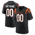 Pkot Custom C.Bengals Black Home Replica Game Football Jerseys