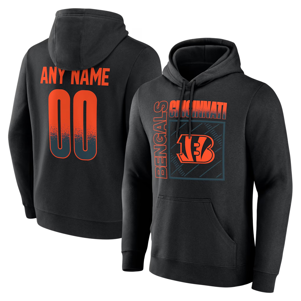 Pkot Custom C.Bengals Black Home Field Pop Personalized Name & Number Hoodie Stitched Jerseys