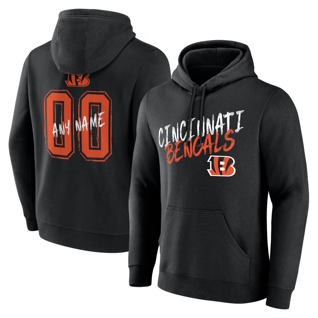 Pkot Custom C.Bengals Black Big & Tall Team Authentic Custom Hoodie Stitched Jerseys