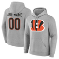 Pkot Custom C.Bengals Gray Team Authentic Personalized Name & Number Hoodie Stitched Jerseys
