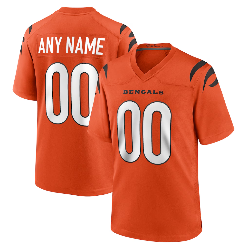 Pkot Custom C.Bengals Orange Alternate Game Stitched Jerseys