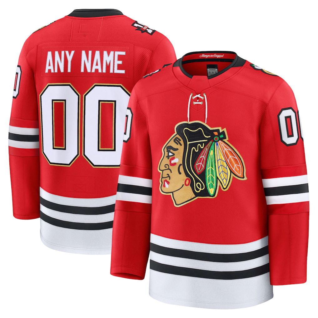 Moorv Custom C.Blackhawks Red Centennial Premium Jerseys