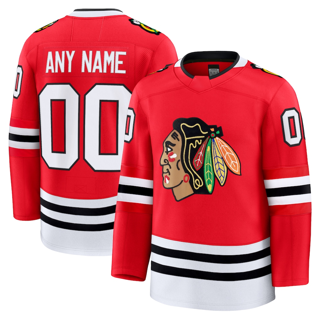 Moorv Custom C.Blackhawks Red Home Premium Jerseys