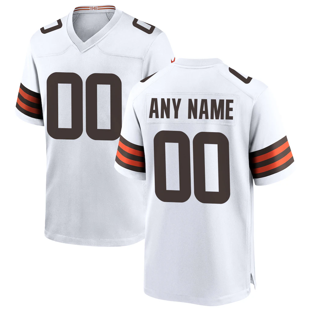 Pkot Custom C.Browns White Game Stitched Jerseys