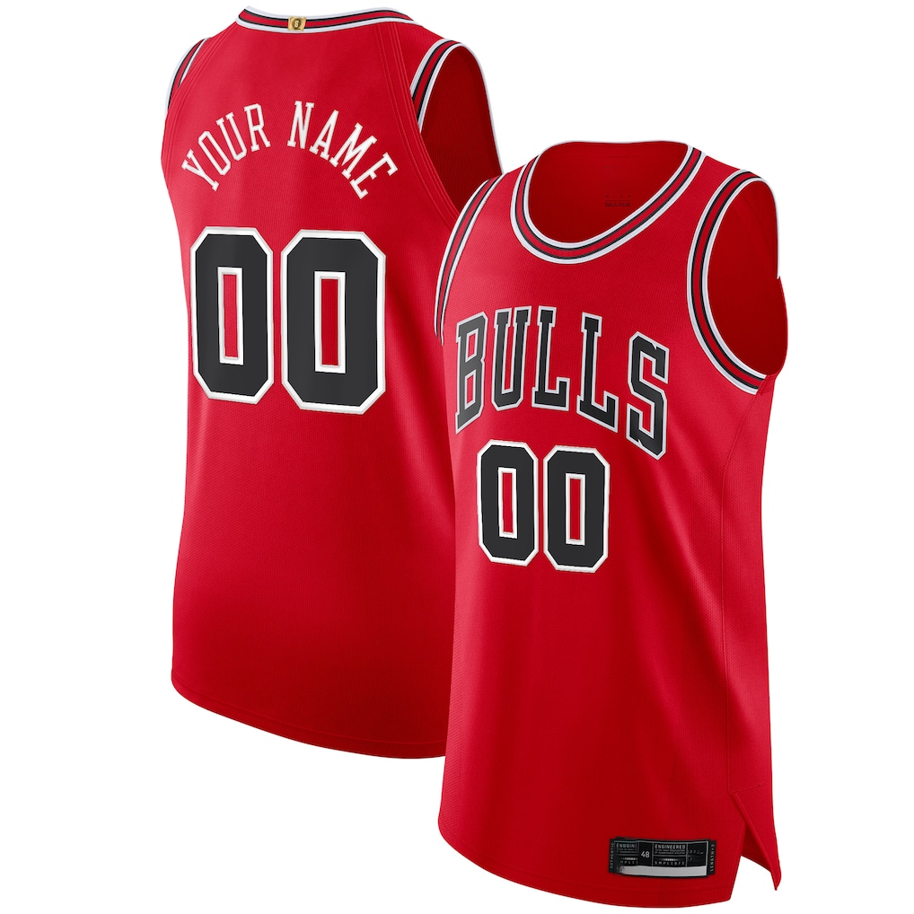Moorv Custom C.Bulls Red Authentic Jerseys - Icon Edition