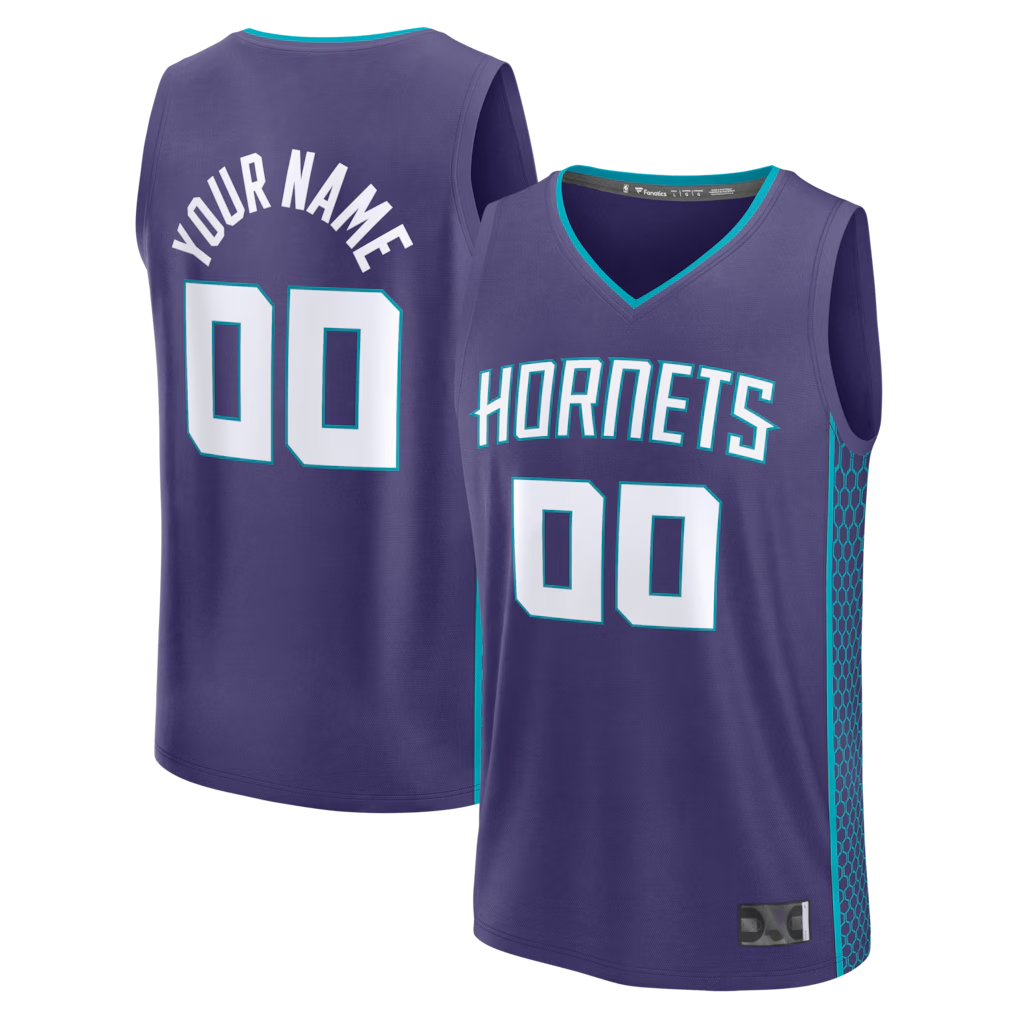 Moorv Custom C.Hornets Purple Fast Break Jerseys - Icon Edition