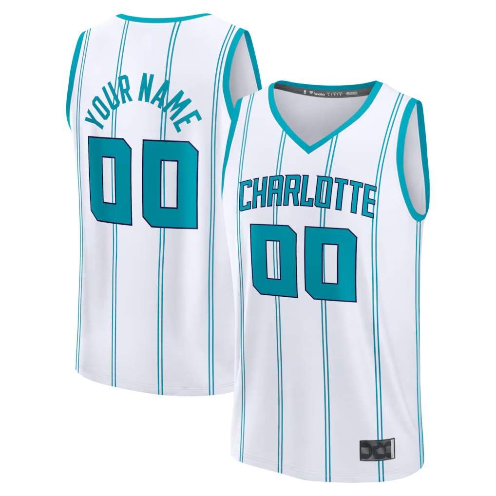 Moorv Custom C.Hornets White Fast Break Jerseys - Icon Edition