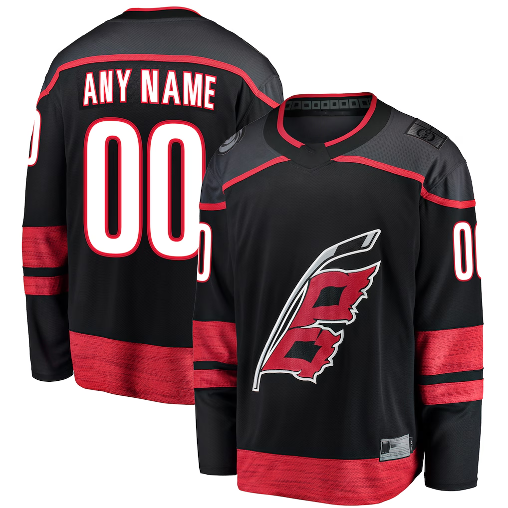 Moorv Custom C.Hurricanes Black Home Breakaway Stitched Jerseys