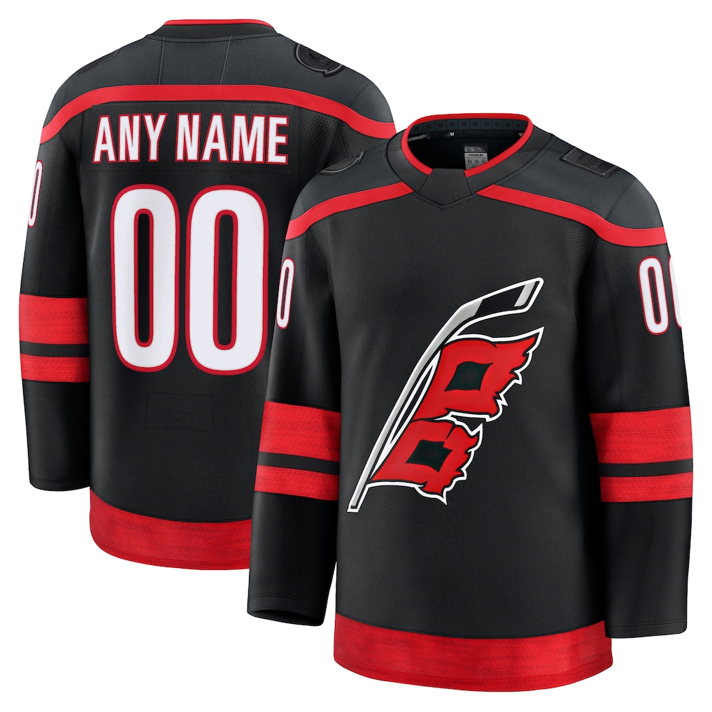 Moorv Custom C.Hurricanes Black Home Premium Stitched Jerseys