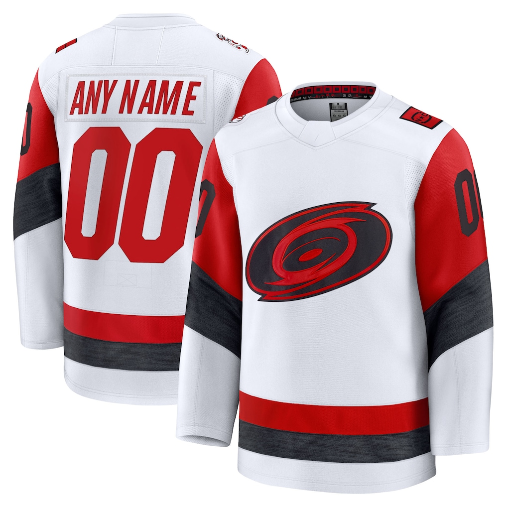Moorv Custom C.Hurricanes White Away Premium Stitched Jerseys