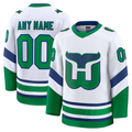 Moorv Custom C.Hurricanes White Throwback Premium Stitched Jerseys